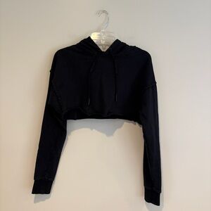 Gymshark Cropped Logo Black Hoodie